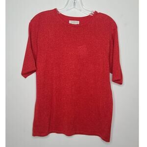 NWT Yarnworks metallic red short sleeve sweater - small